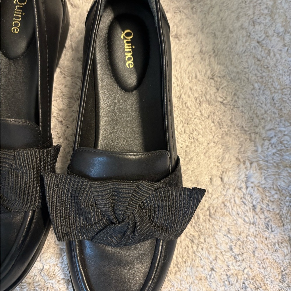 Quince Black Grosgrain Bow Loafers - Picture 5 of 11